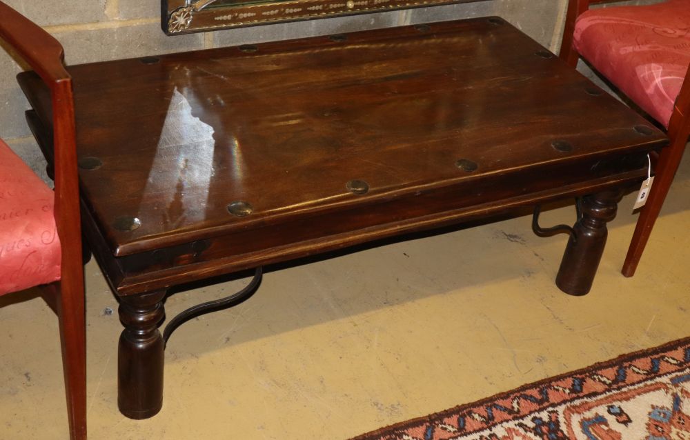 An Indonesian hardwood rectangular coffee table, W.110cm, D.60cm, H.40cm